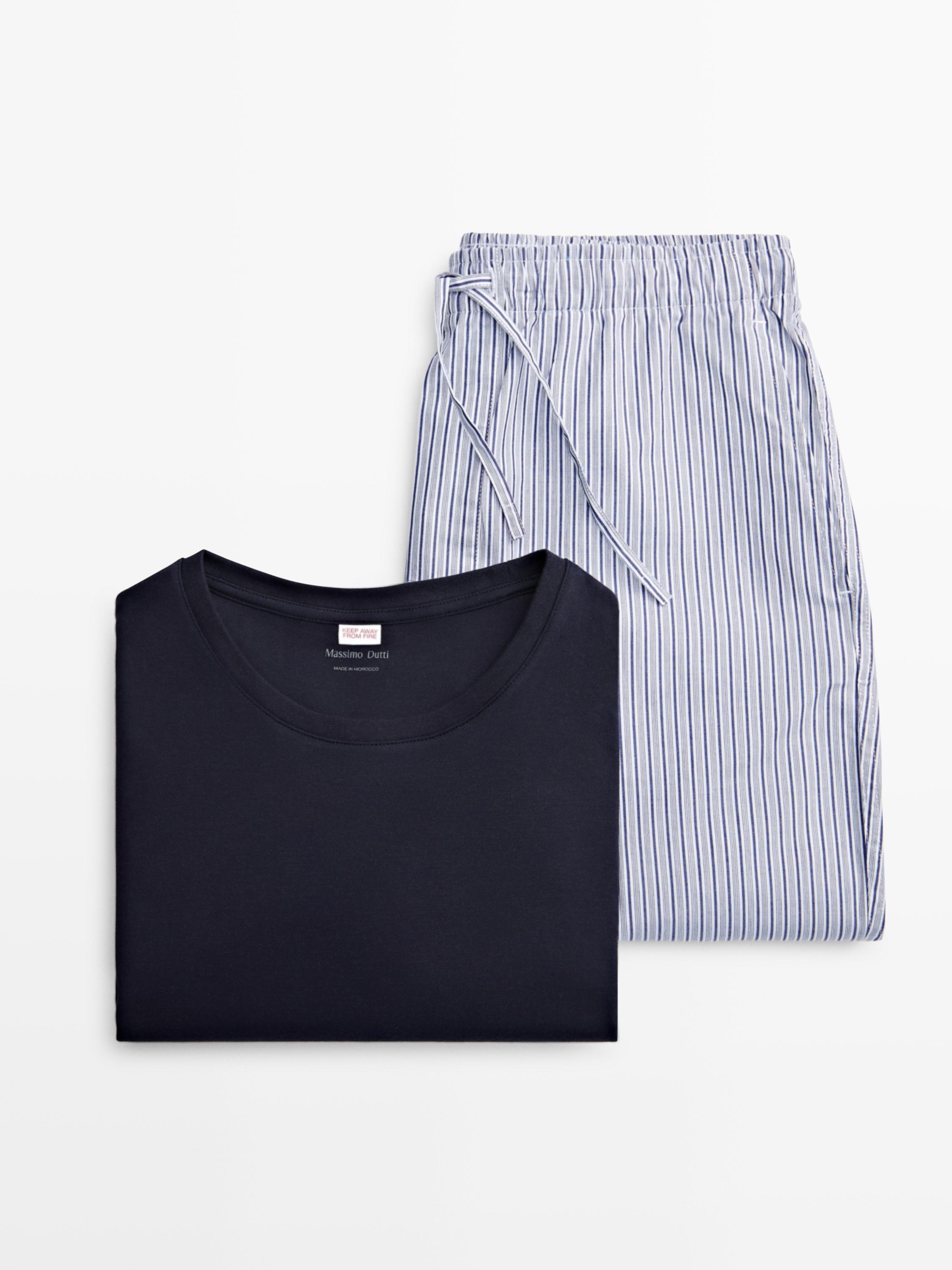 Pyjama T-shirt manches courtes pantalon rayures